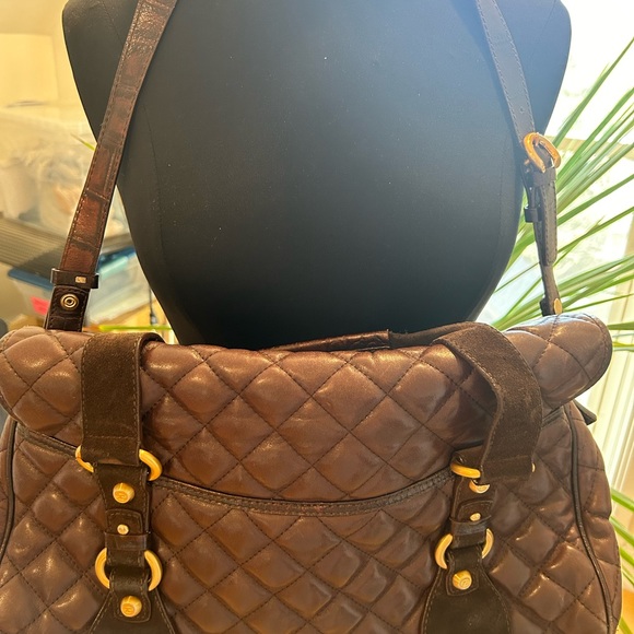 Francesco Biasia dark brown leather handbag with long shoulder strap. - Picture 8 of 8